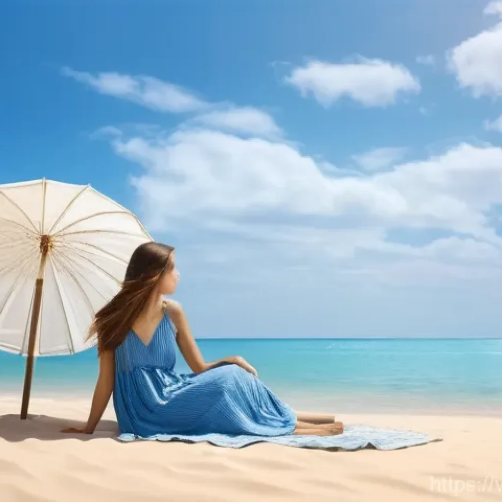 자연의 소리로 수면 환경 최적화하기 - **Prompt: Serene Beach Slumber**
"A peaceful scene of a young woman resting on a comfortable bea...